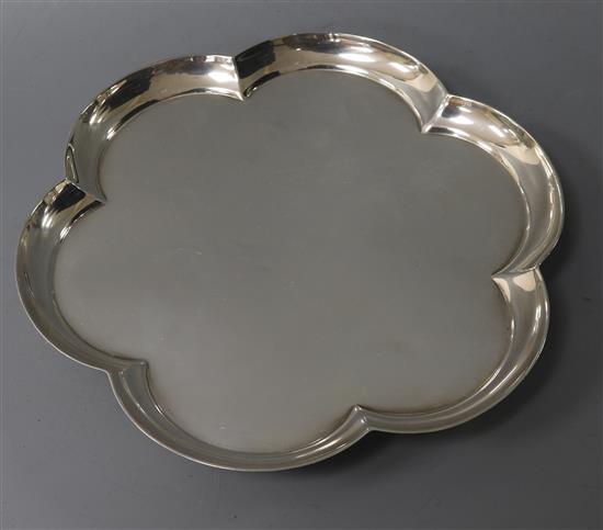 A 1960s silver hexafoil shaped salver by William Comyns & Sons Ltd,